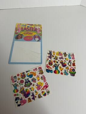Vintage Lisa Frank Easter Glitter Tattoos 2 full sheets temporary tattoos